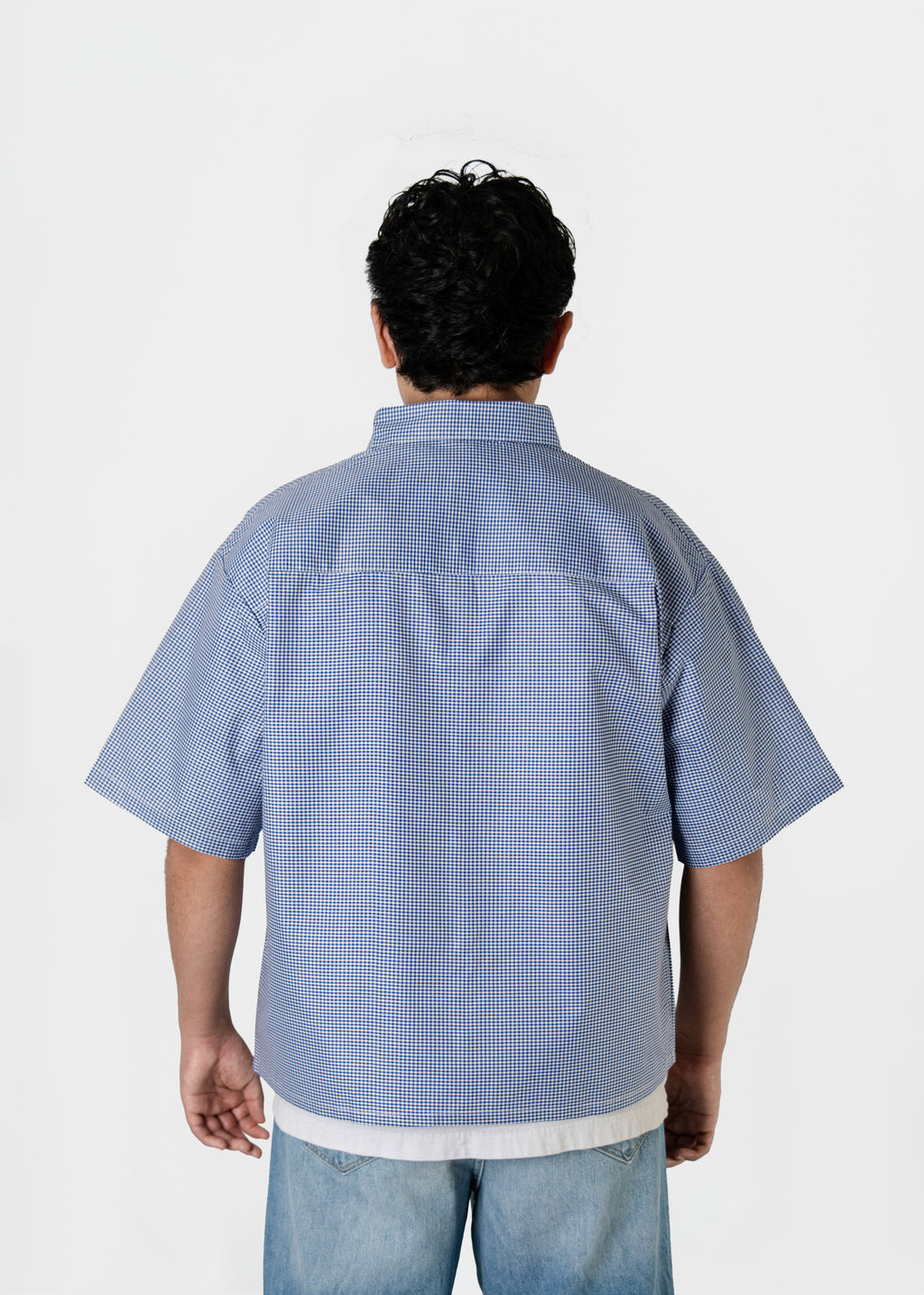 Short Sleeve blue button up