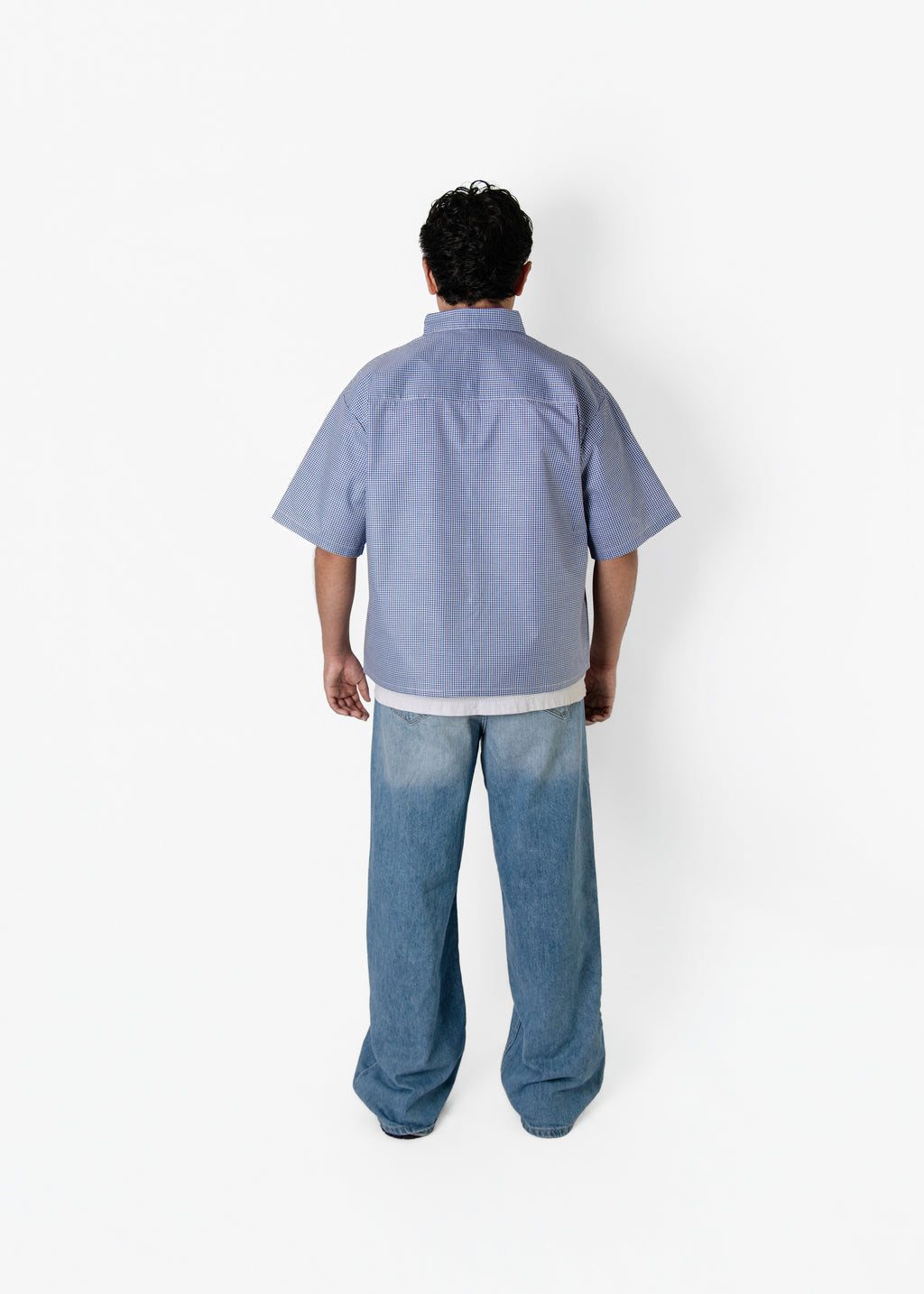 Short Sleeve blue button up