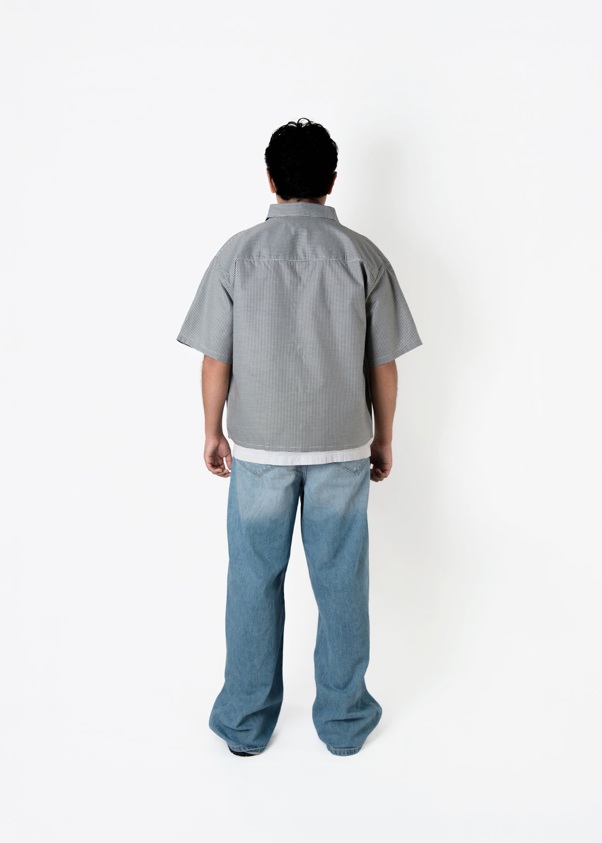 Short Sleeve black button up