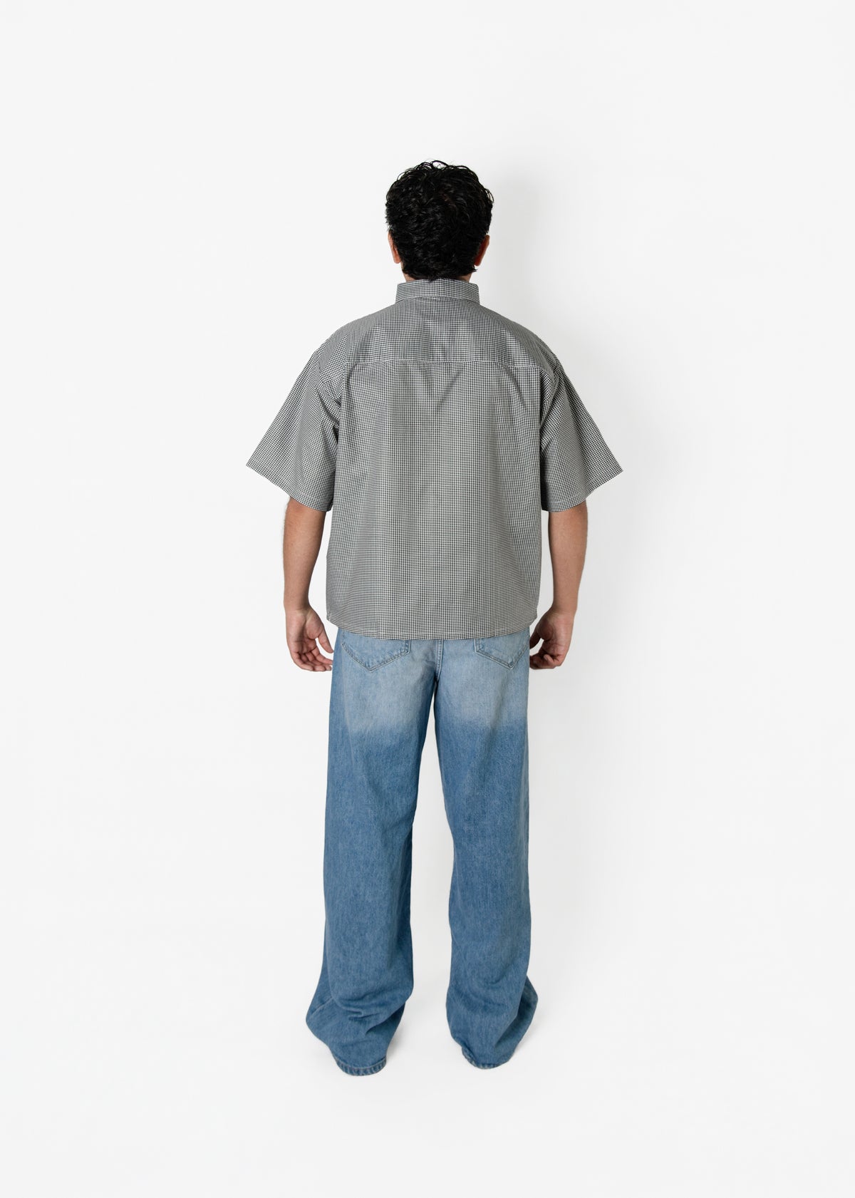 Short Sleeve black button up