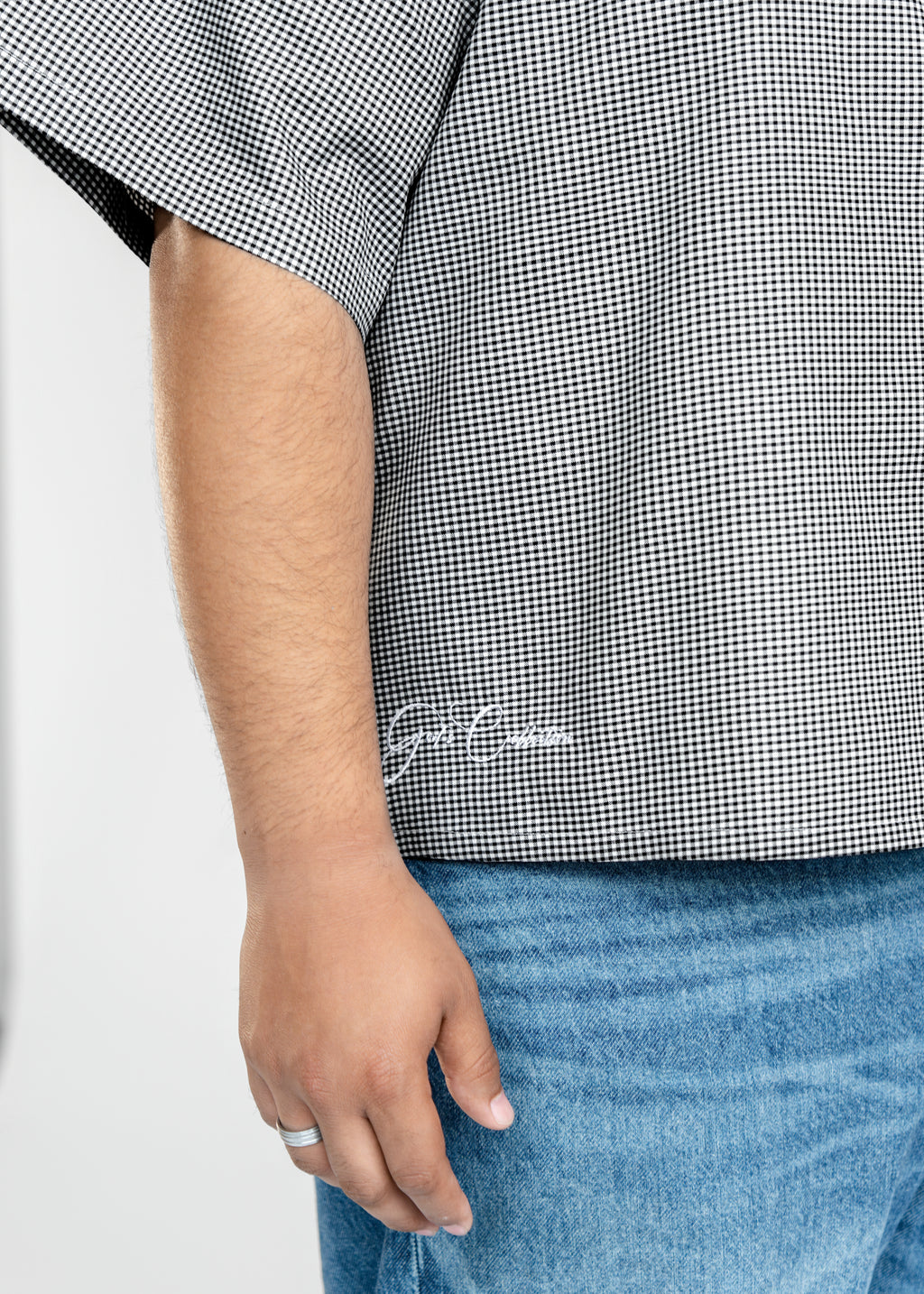 Short Sleeve black button up