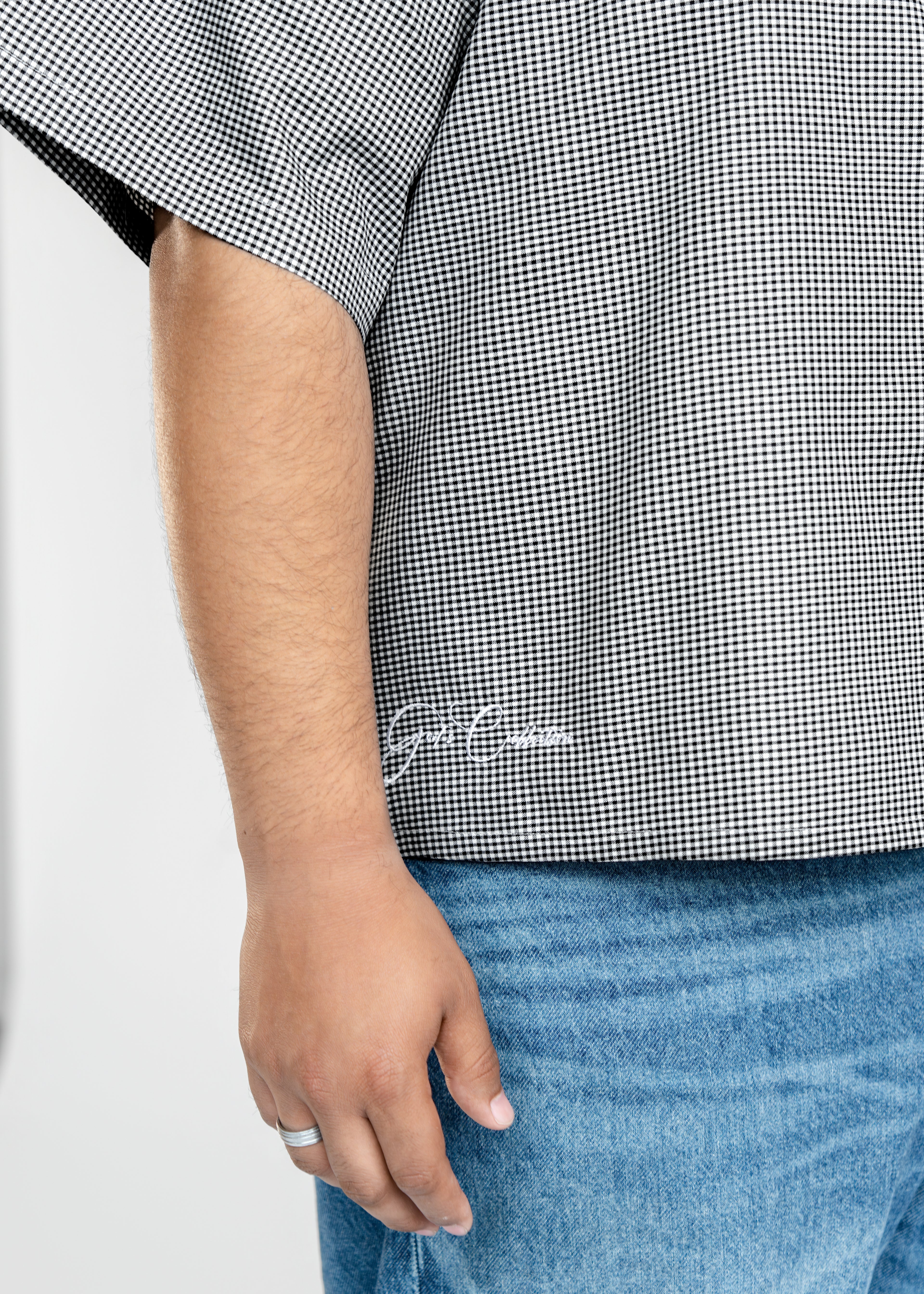 Short Sleeve black button up