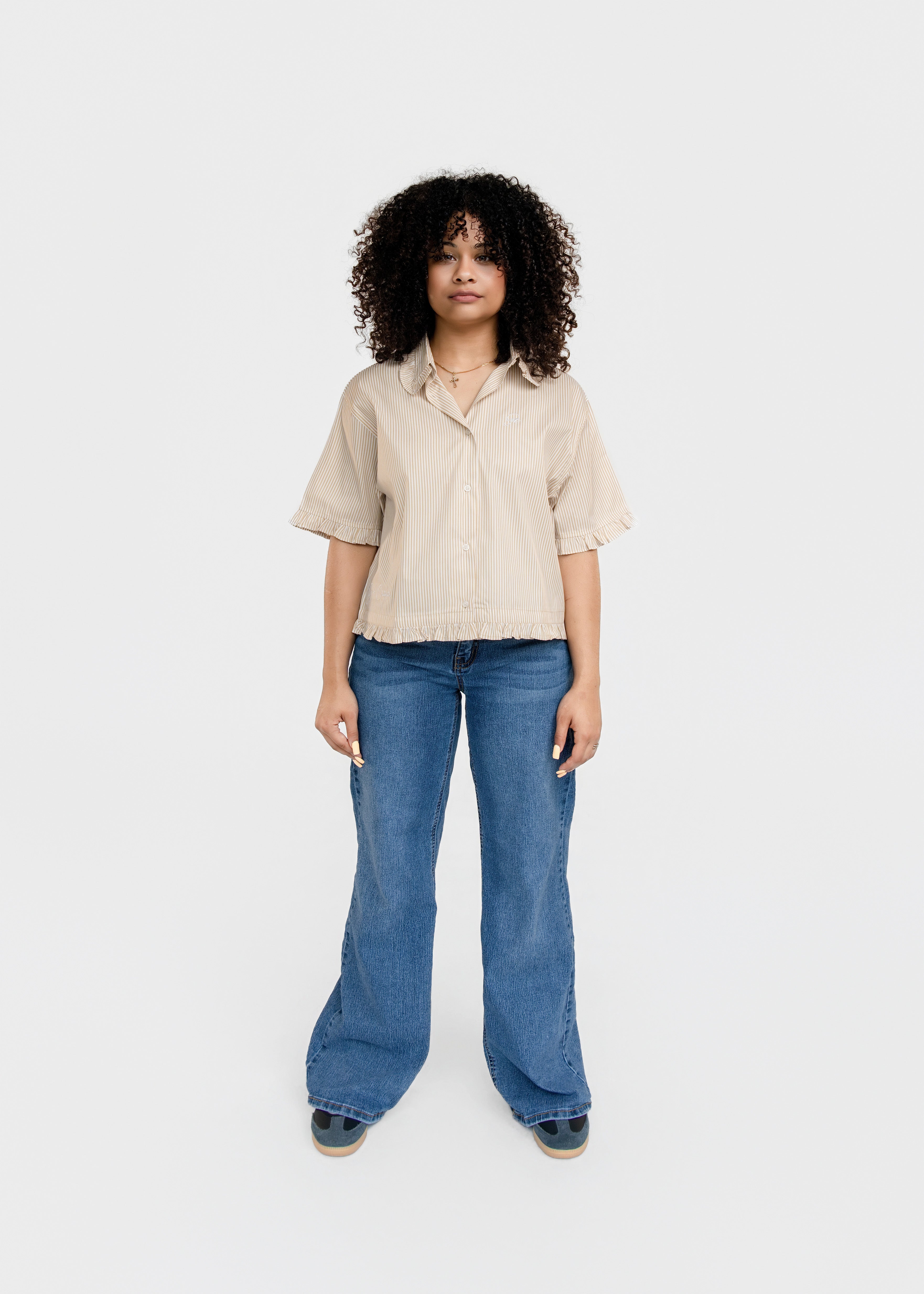 Boxy Beige Button up
