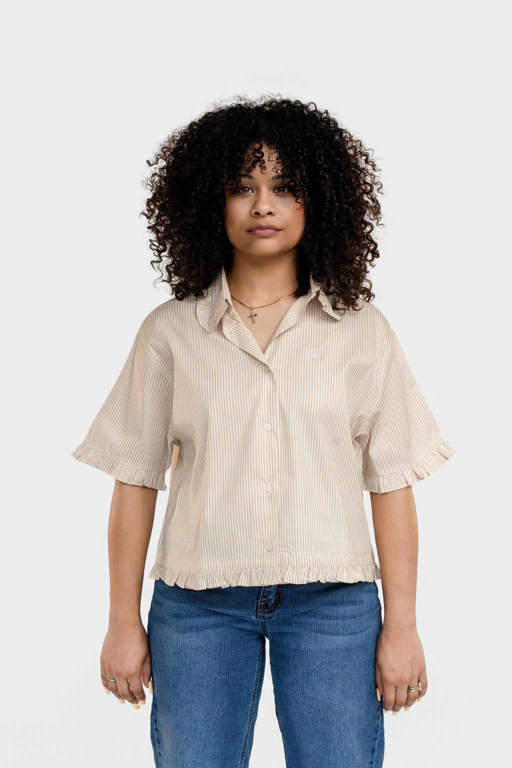 Boxy Beige Button up