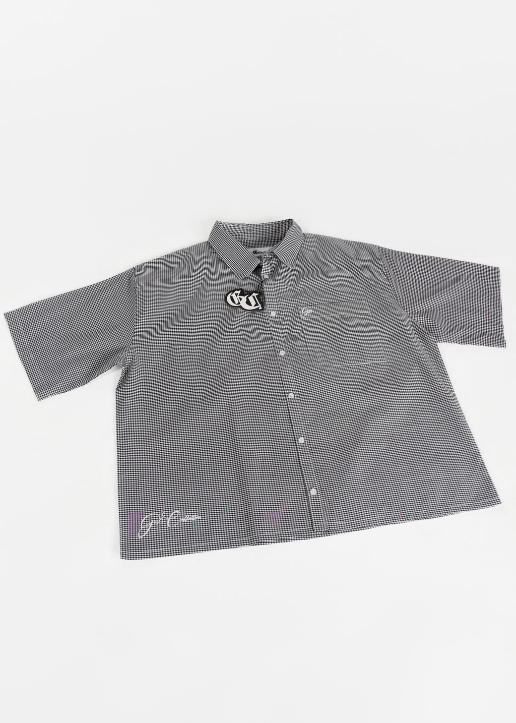 Short Sleeve black button up