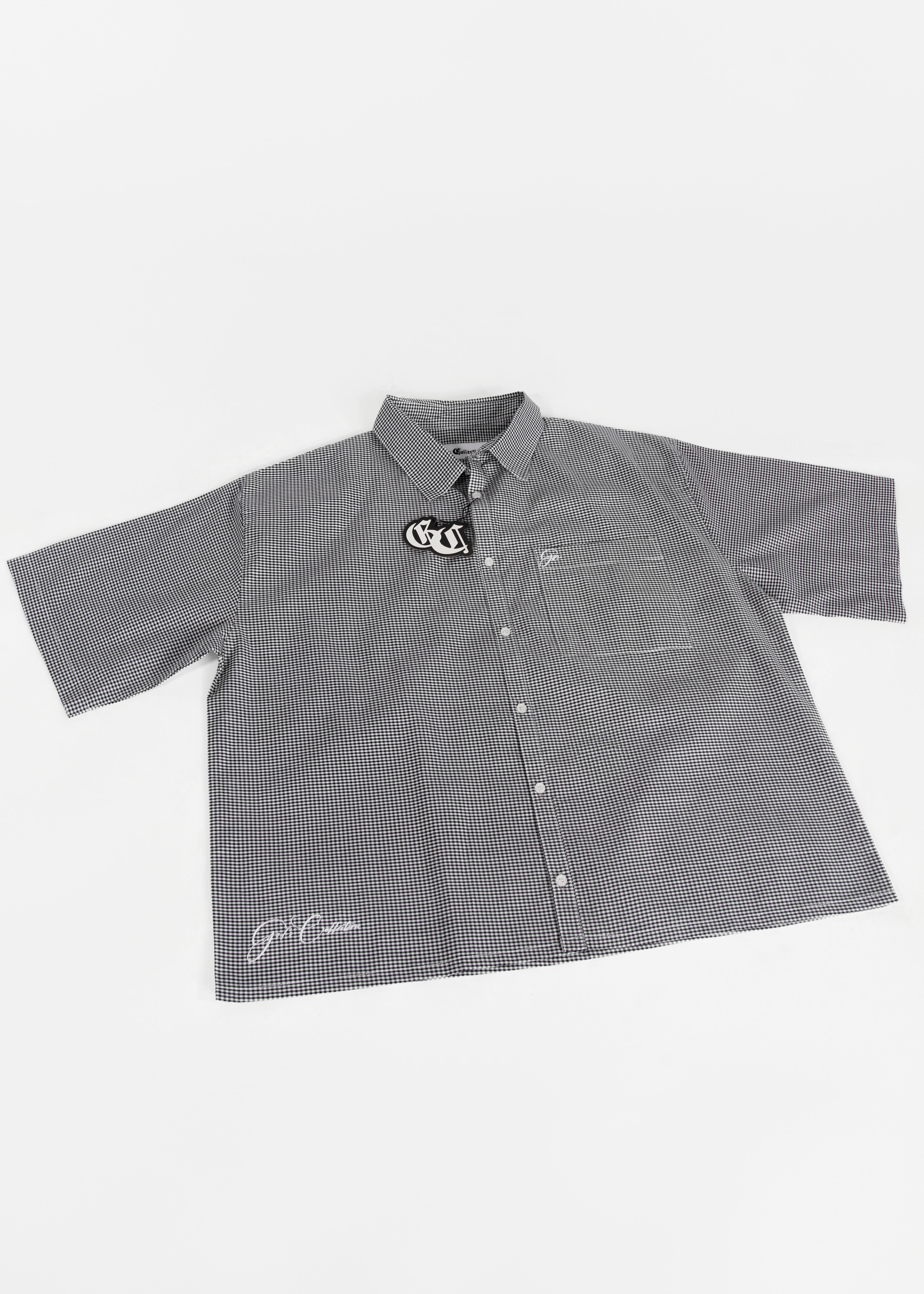 Short Sleeve black button up