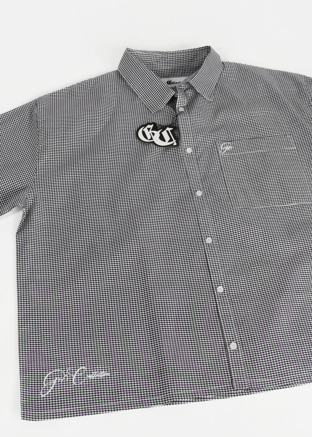 Short Sleeve black button up