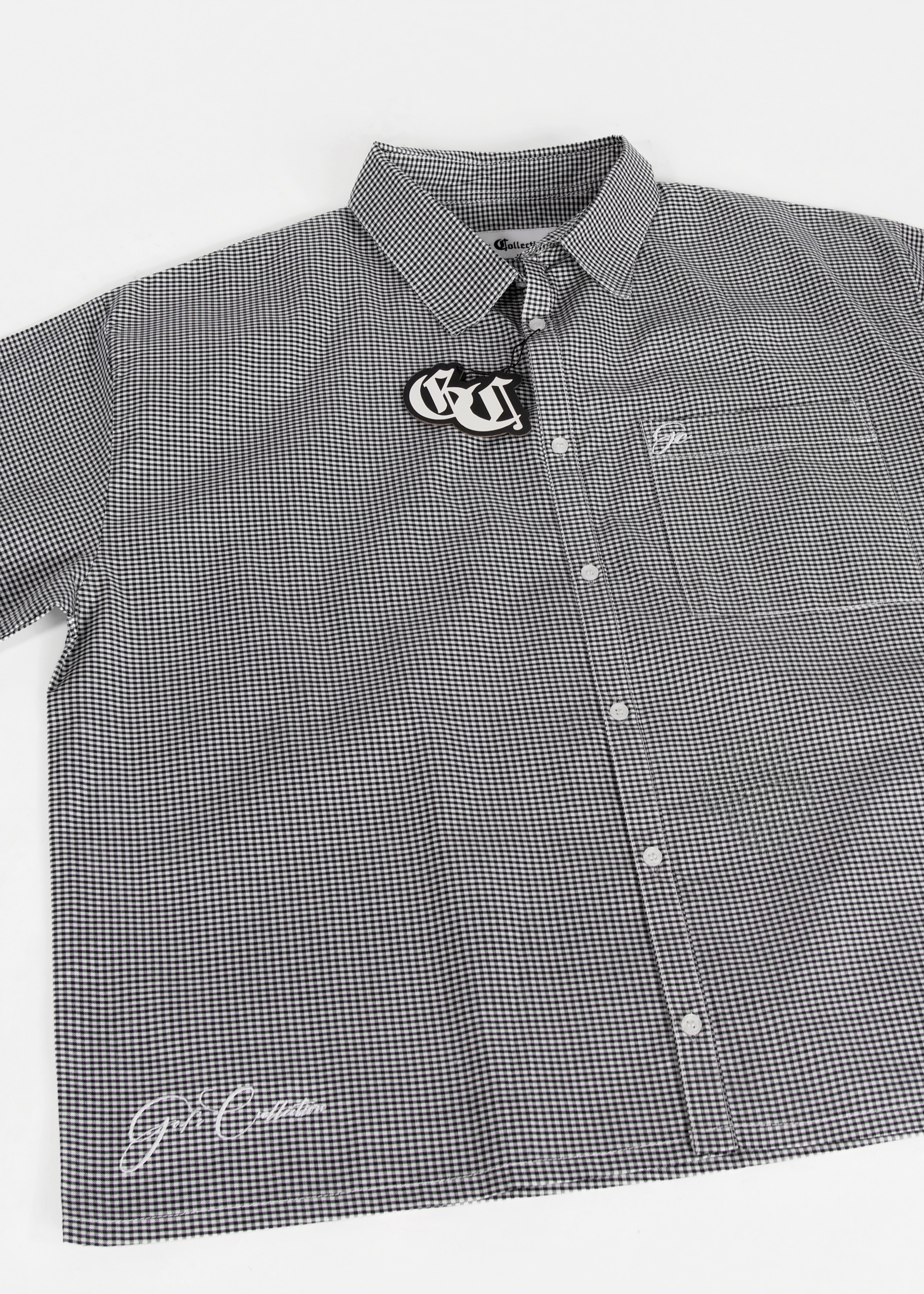 Short Sleeve black button up