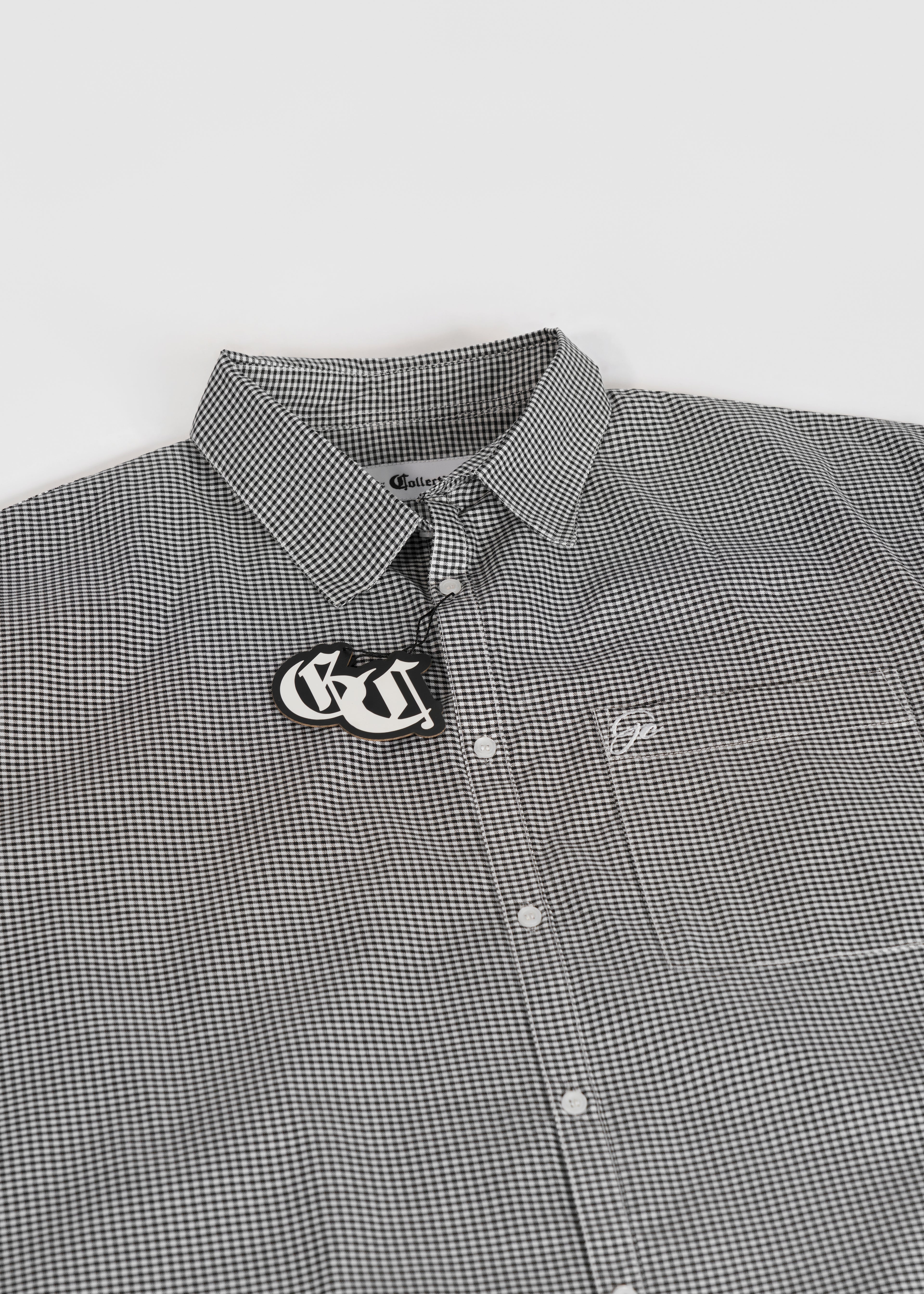 Short Sleeve black button up